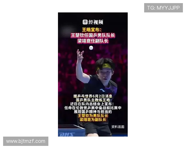 王皓任命王楚钦男队队长梁靖崑副手